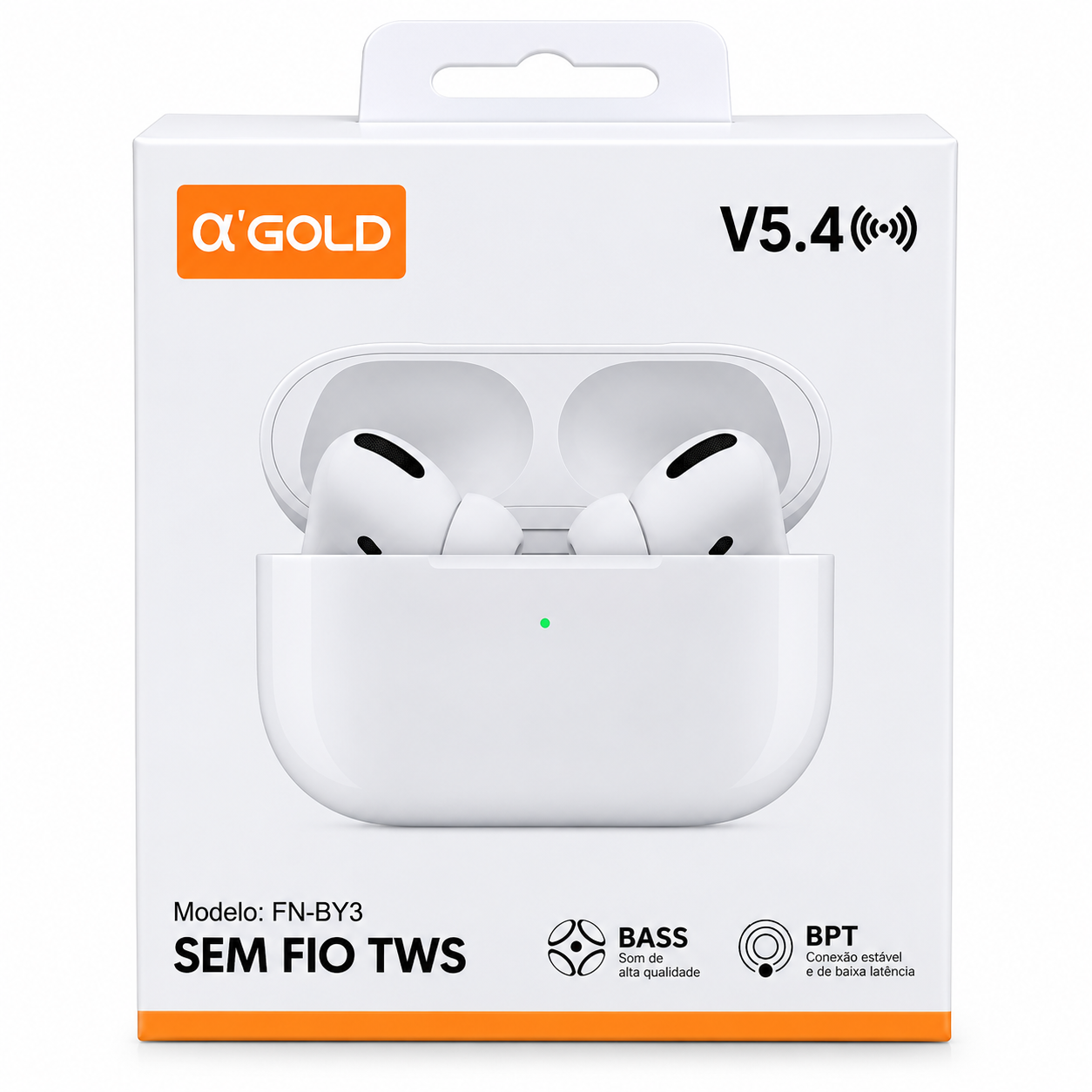 Fone De Ouvido Bluetooth TWS V5.4 Agold FN-BY3